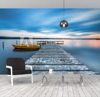 Picture of Small Dock and Boat at the lake